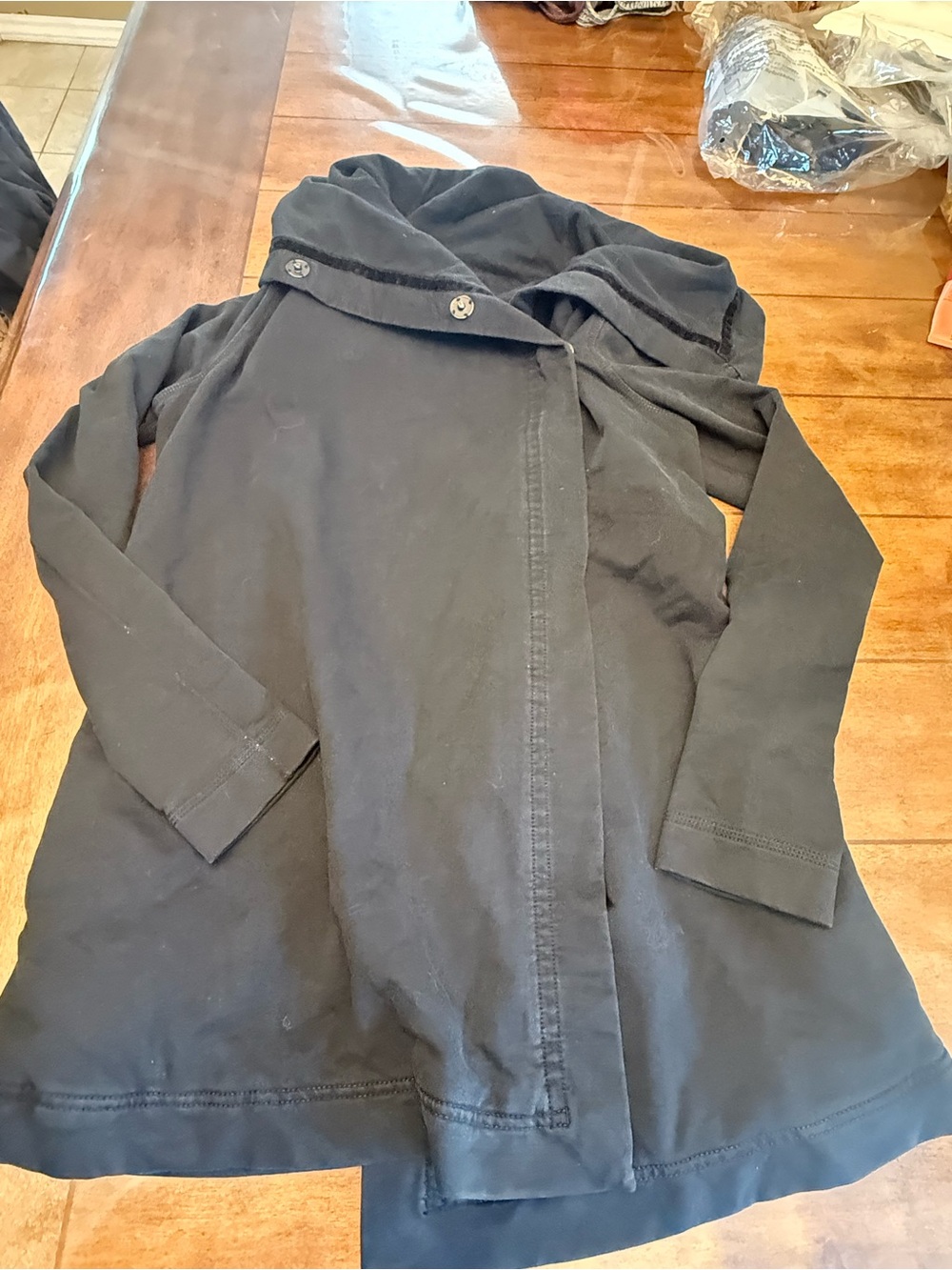 lululemon athletica Black Hooded Overcoat